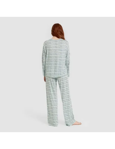 Pijama comprido viscosa mulhe Capricornio rosa