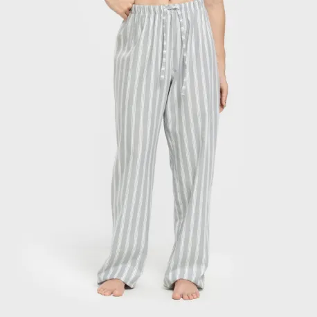 Pijama franela com lapela mulher Raya Marsella verde azulado