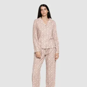 Pijama franela com lapela mulher Amira rosa 2