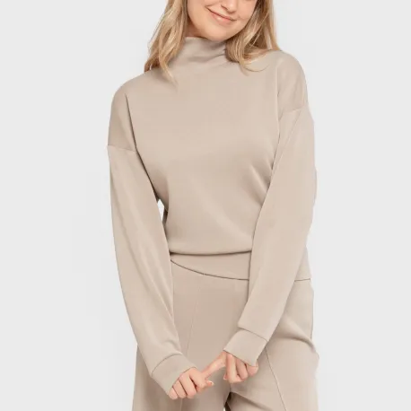 Camisola fluida mulher com gola subida