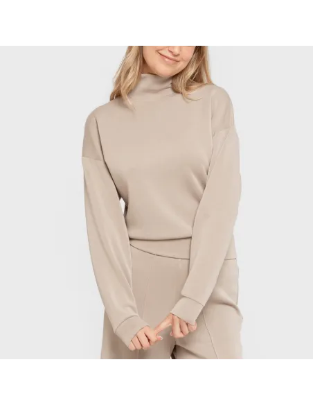 Camisola fluida mulher com gola subida