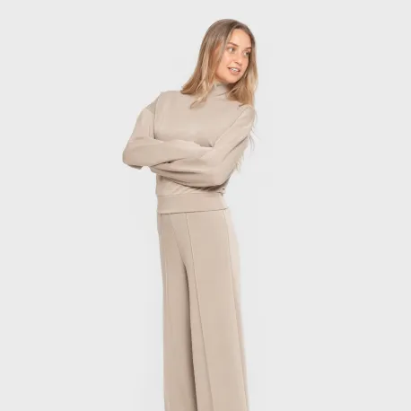 Camisola fluida mulher com gola subida