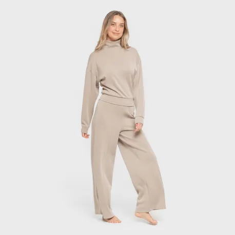 Camisola fluida mulher com gola subida