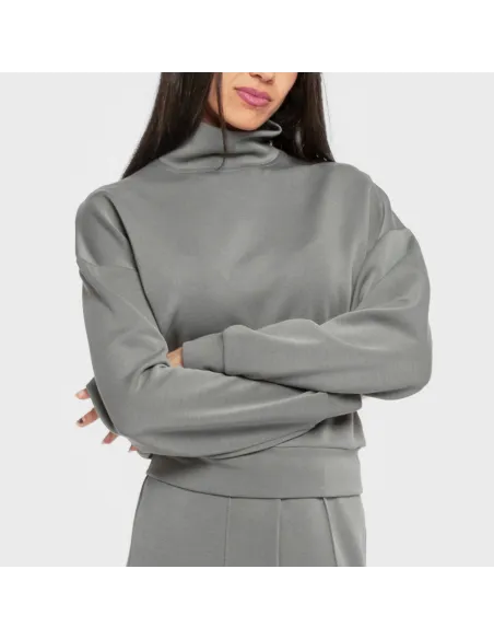 Camisola fluida mulher com gola subida