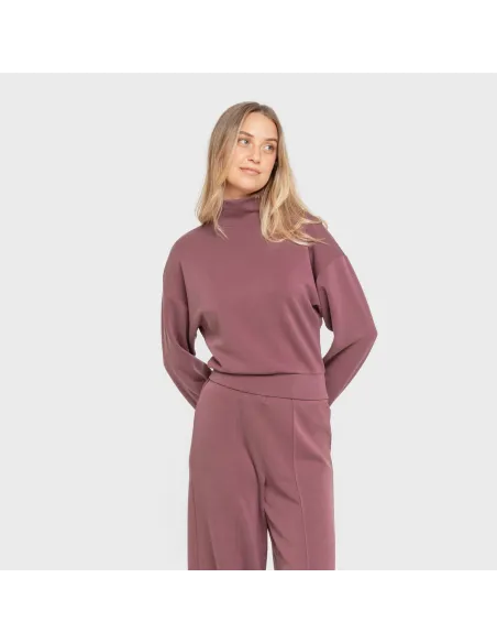 Camisola fluida mulher com gola subida