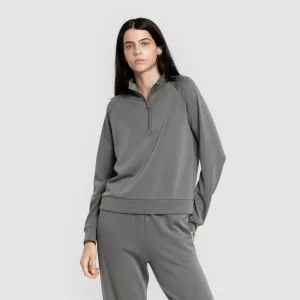 Camisola fluida com meia abertura mulher