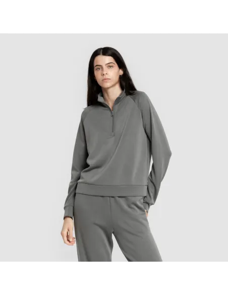 Camisola fluida com meia abertura mulher