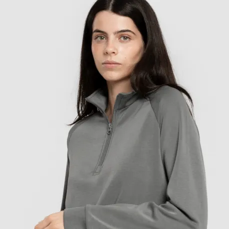 Camisola fluida com meia abertura mulher