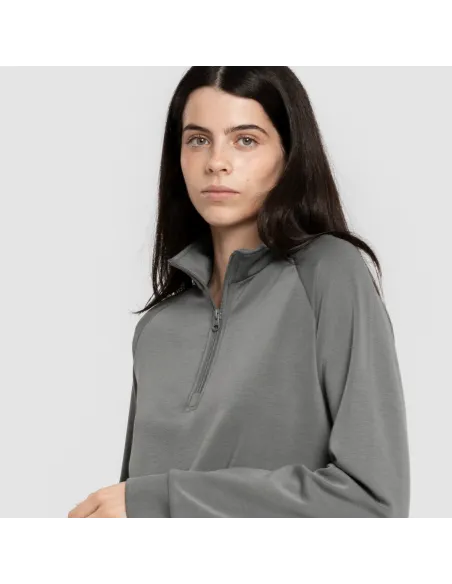 Camisola fluida com meia abertura mulher