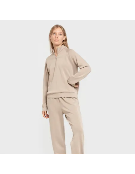 Camisola fluida com meia abertura mulher