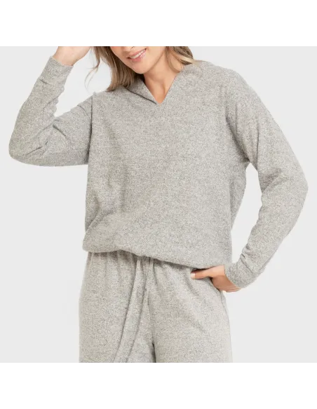 Camisola New malha extra suave com capuz mulher