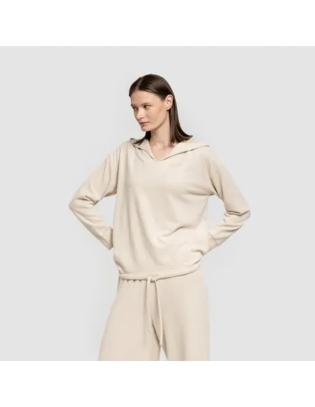 Camisola New malha extra suave com capuz mulher