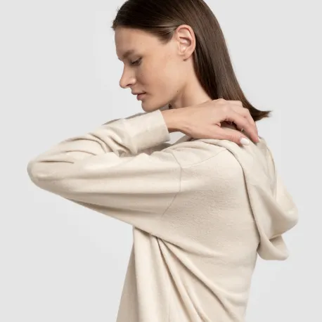 Camisola New malha extra suave com capuz mulher