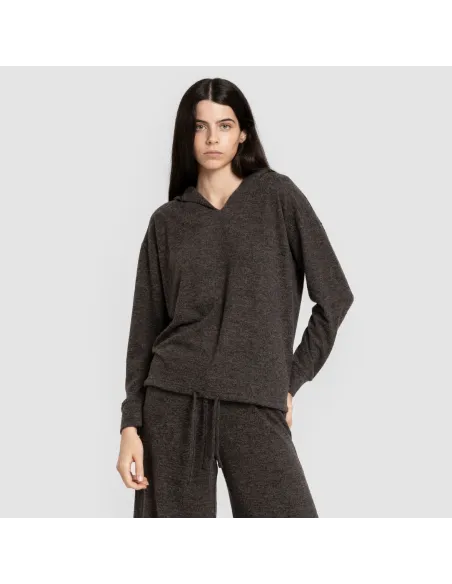 Camisola New malha extra suave com capuz mulher