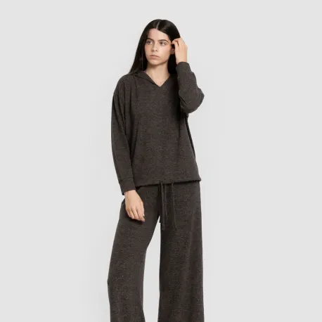 Camisola New malha extra suave com capuz mulher