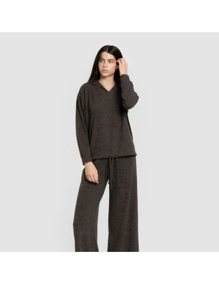 Camisola New malha extra suave com capuz mulher