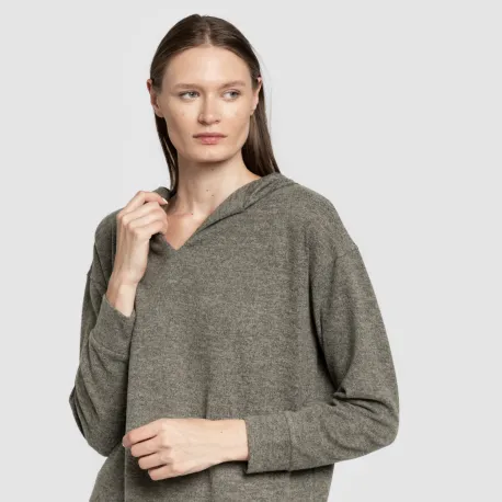 Camisola New malha extra suave com capuz mulher