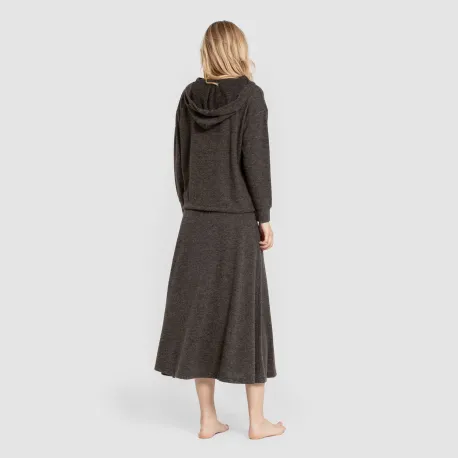 Saia midi evasê New malha extra suave