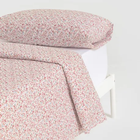 Capa de edredão algodão Alda rosa