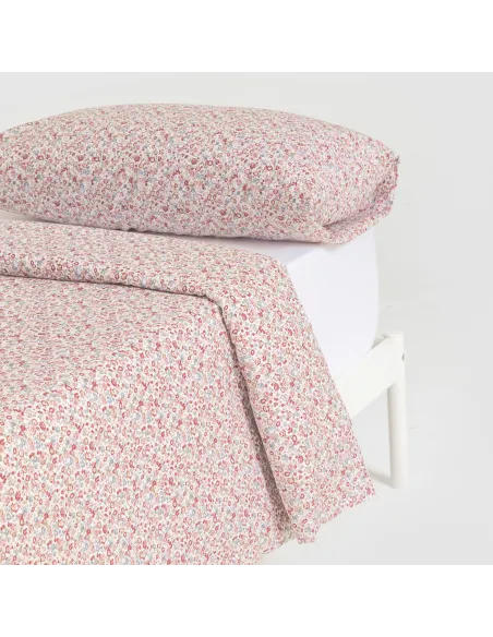 Capa de edredão algodão Alda rosa
