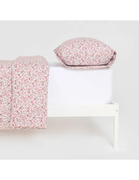 Capa de edredão algodão Alda rosa