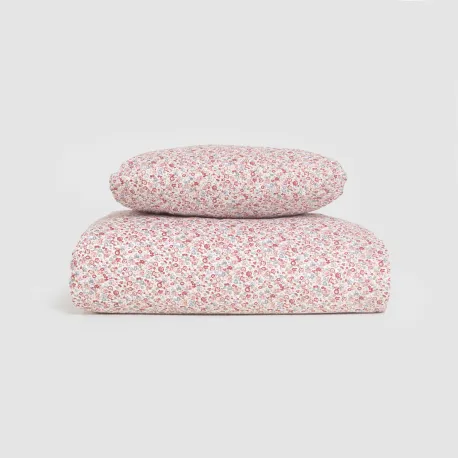 Capa de edredão algodão Alda rosa