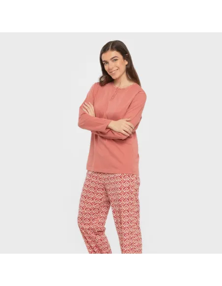 Pijama algodão Eurico marsala