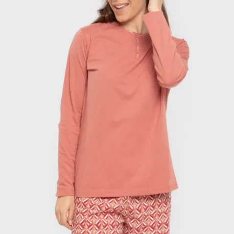 Pijama algodão Eurico marsala