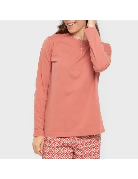 Pijama algodão Eurico marsala