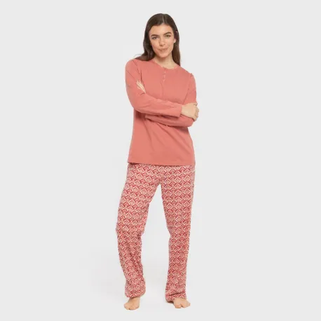 Pijama algodão Eurico marsala
