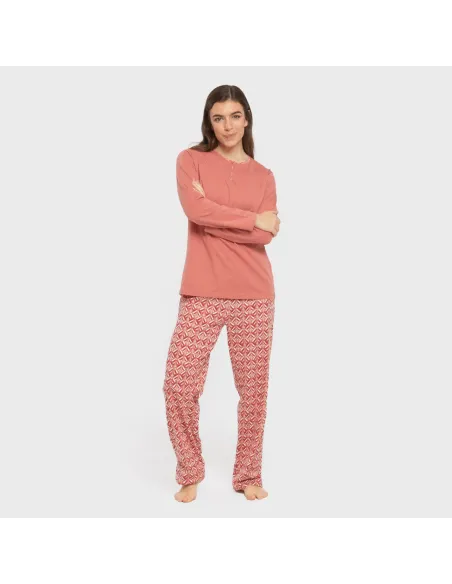 Pijama algodão Eurico marsala