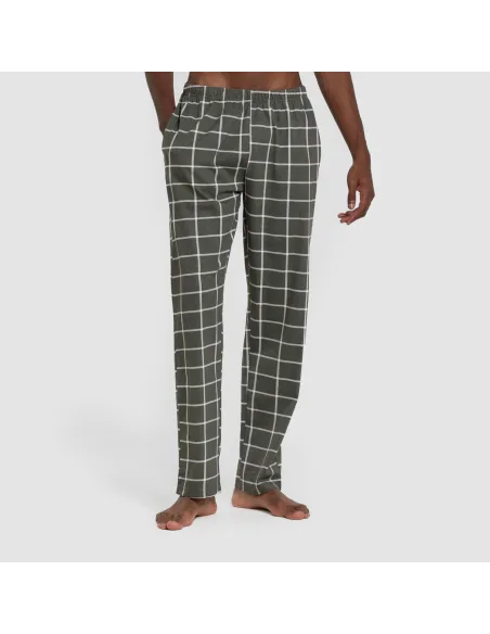 Pijama algodão homem Cuadro Andino verde caça