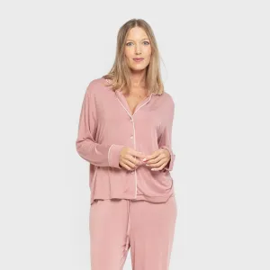 Pijama manga comprida camisado viscose malha mulher