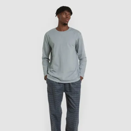 Pijama homem franela Loui verde azulado