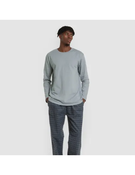 Pijama homem franela Loui verde azulado