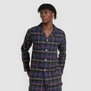 Pijama franela com lapela homem Cuadro Tejada azul