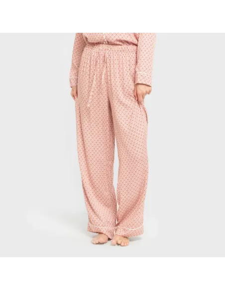 Pijama manga comprida camisero viscose mulher Leonor marsala