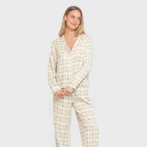 Pijama manga comprida camisero viscose mulher Azucena verde 2