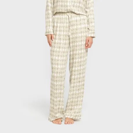 Pijama manga comprida camisero viscose mulher Azucena verde