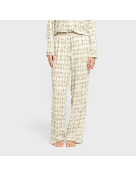 Pijama manga comprida camisero viscose mulher Azucena verde