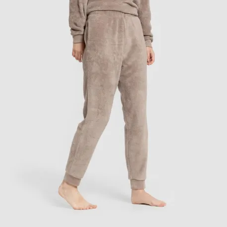 Pijama coral punho mulher Hello Weekend castanho