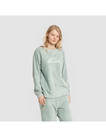 Pijama coral punho mulher Hello Thursday verde tiffany Pijama coral punho mulher Hello Thursday verde tiffany
