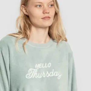 Pijama coral punho mulher Hello Thursday verde tiffany 2