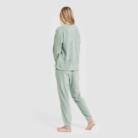 Pijama coral punho mulher Hello Thursday verde tiffany