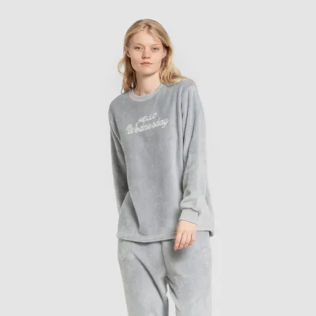 Pijama coral punho mulher Hello Wednesday indigo