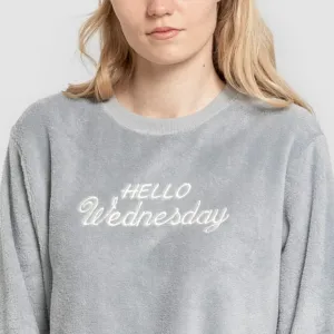 Pijama coral punho mulher Hello Wednesday indigo 2