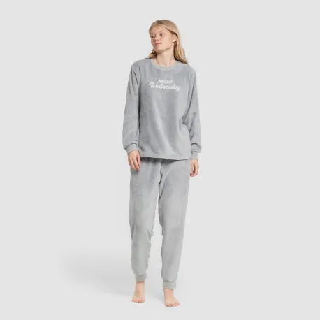 Pijama coral punho mulher Hello Wednesday indigo