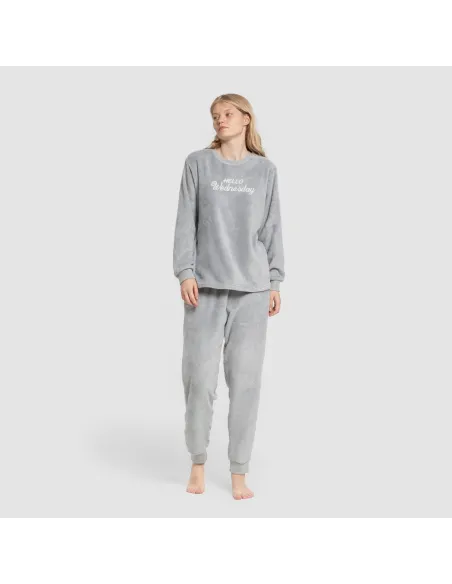 Pijama coral punho mulher Hello Wednesday indigo Pijama coral punho mulher Hello Wednesday indigo