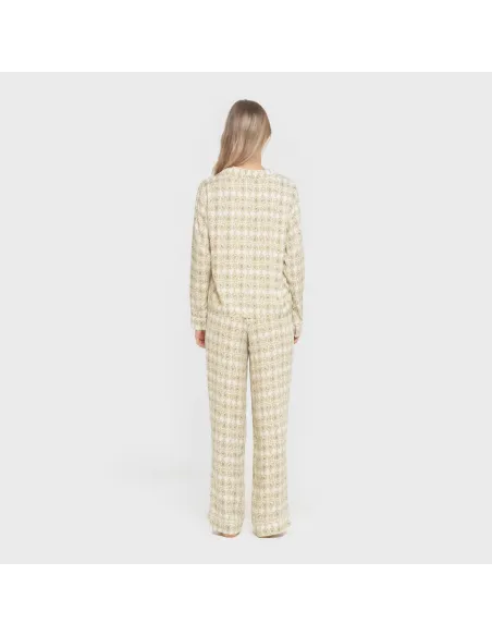 Pijama manga comprida camisero viscose mulher Azucena verde