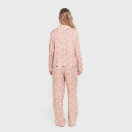 Pijama manga comprida camisero viscose mulher Amira rosette